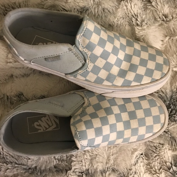 vans baby blue checkered